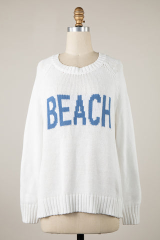 Beach Crewneck Sweater Blue