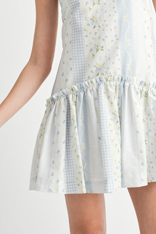 Patchwork Floral Mini Dress
