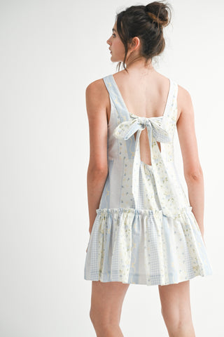 Patchwork Floral Mini Dress