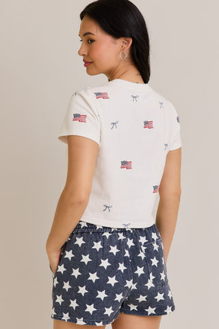 USA Bow Graphic Baby Tee