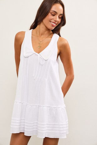 Peter Pan Collar Ruffle Hem Dress