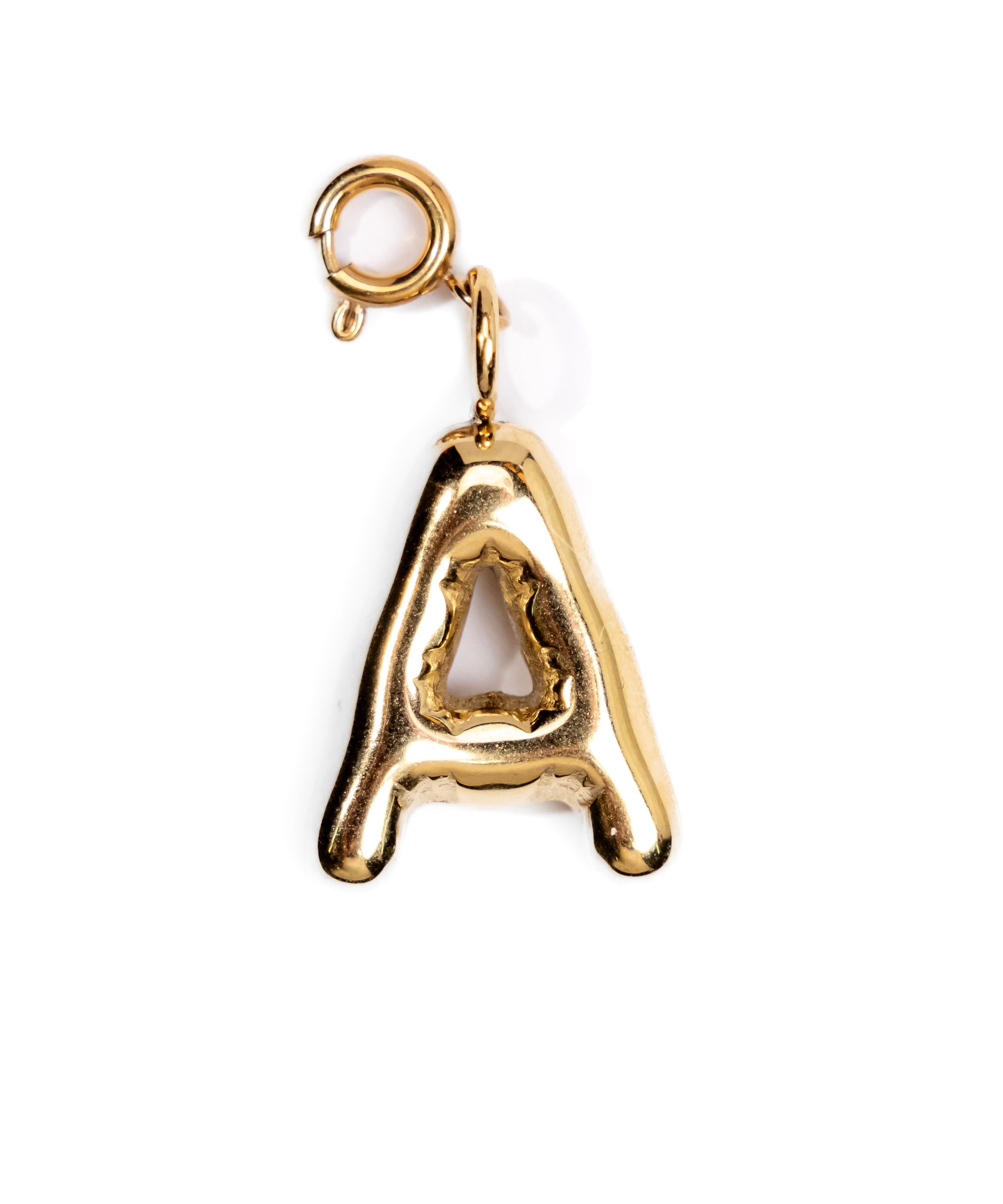 Waterproof Balloon Letter Initial Charm – Gold-Plated Birthday Pendant (detail view 2)