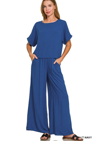 Relaxed Wide Leg Pants