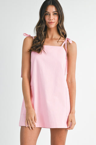 Self Tie Strap Mini Dress