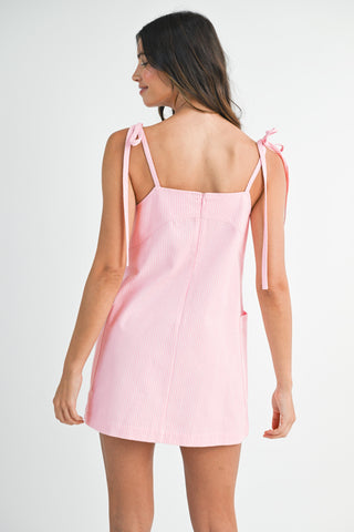 Self Tie Strap Mini Dress