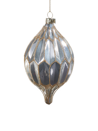 White Pearlescent Ornament Teardrop