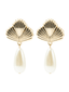 Leaf Dangle Pearl Earrings