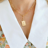 Susan Shaw | 24k Gold | Oyster Stamp Necklace (detail view 2)
