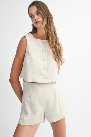Big Button Crop Top