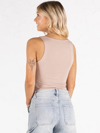 Basic Boat Neck Tank Taupe