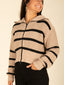 Stripe Double Zip Sweater