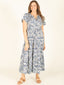 Pre-Order: Blue & White Daisy Print Maxi Dress