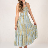 Coastal Breeze Halter Maxi Dress