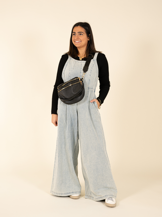 Wide Leg Denim Jumpsuit