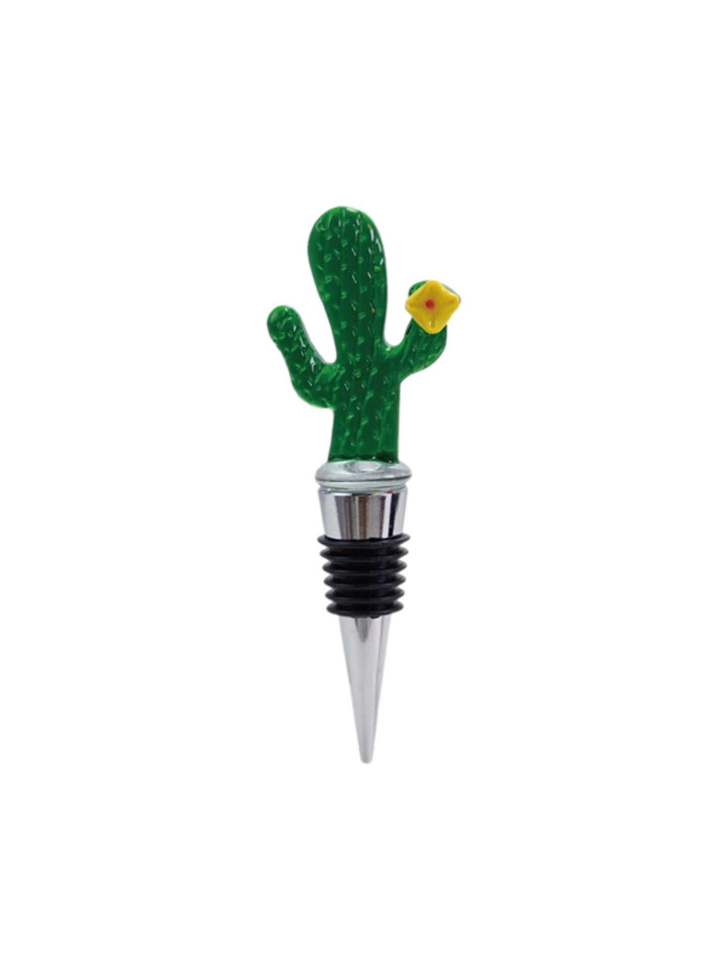 Glass Figure Wine Stopper Cactus