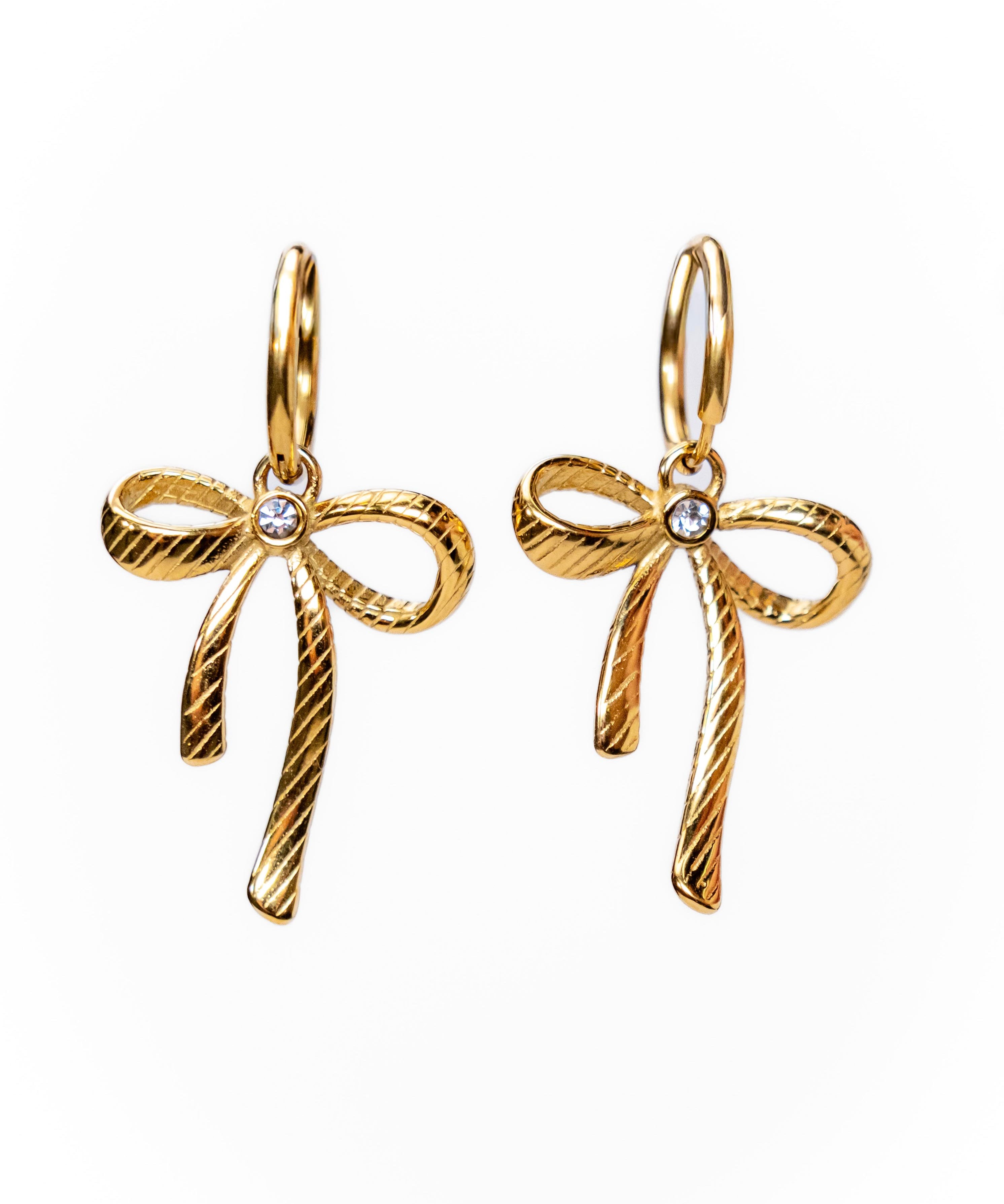 My Sister's Cottage | Waterproof | Bow Huggie Earrings