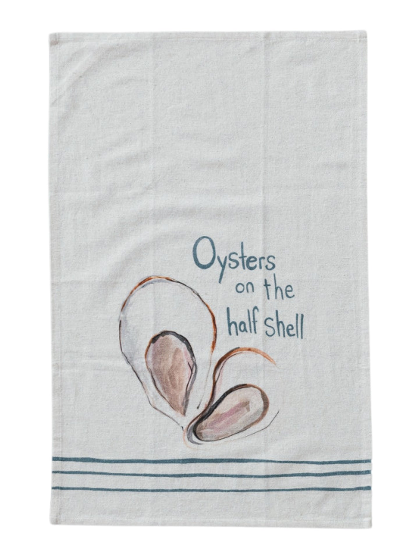 Cotton & Linen Oyster Tea Towel Oysters on the Half Shell