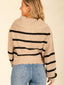 Stripe Double Zip Sweater