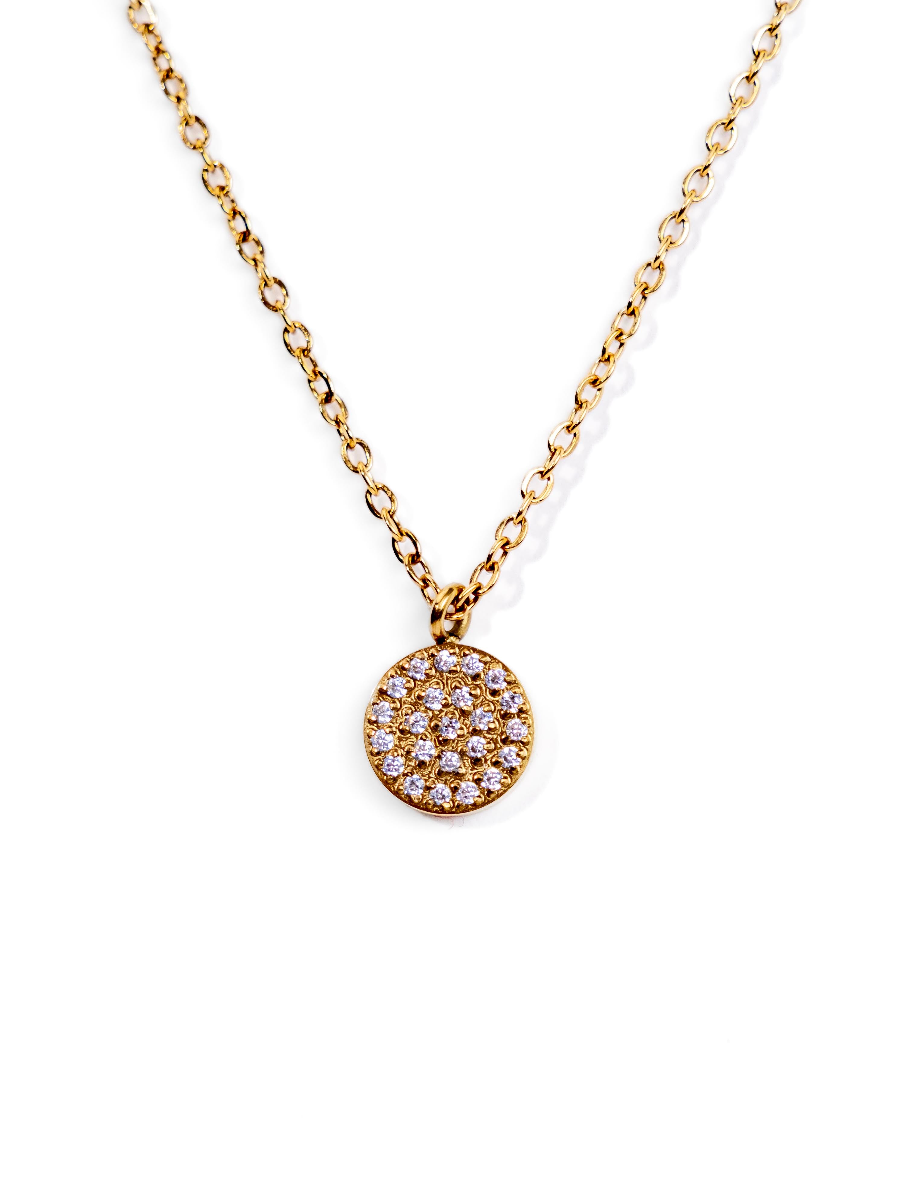 My Sister's Cottage | Waterproof | Circle Pave Necklace
