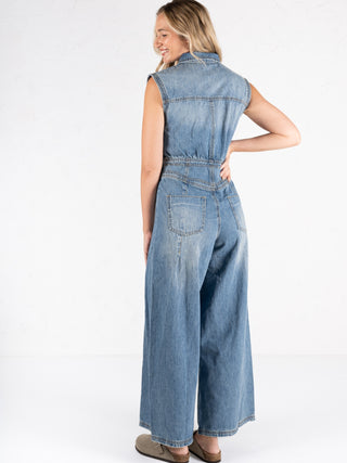 Denim Sleeveless Jumpsuit