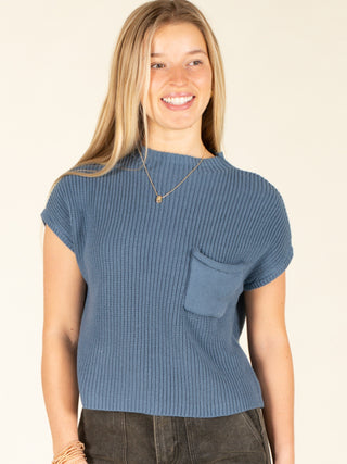 Mock Neck Cropped Sweater