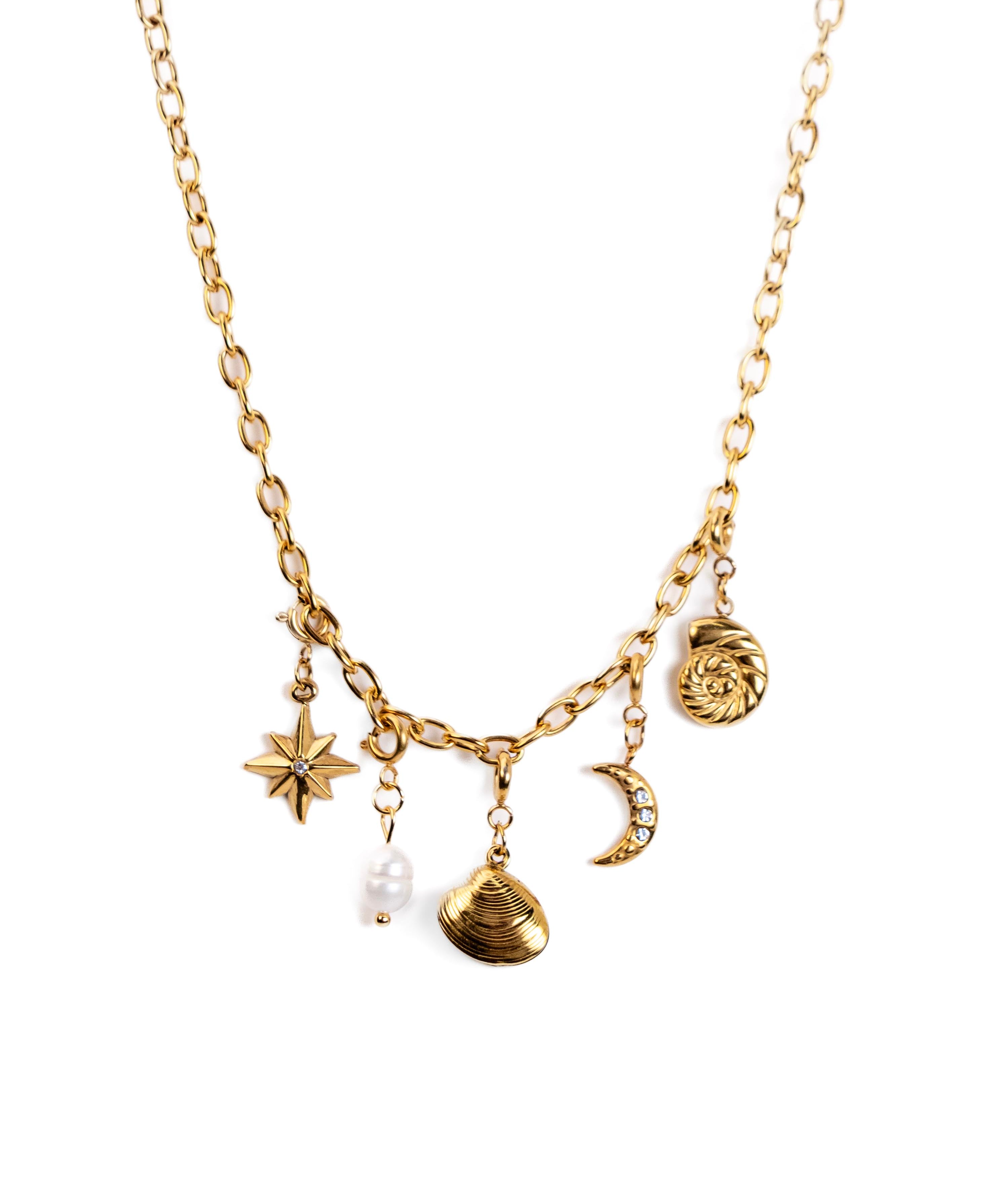 Waterproof Swirl Shell Charm – Gold-Plated, Tarnish-Free & Hypoallergenic (detail view 2)