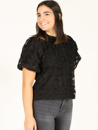 Puff Sleeve Textured Top