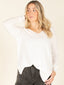 Hi-Low V-Neck Sweater-Ivory