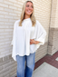 Cream Mock Neck Blouse