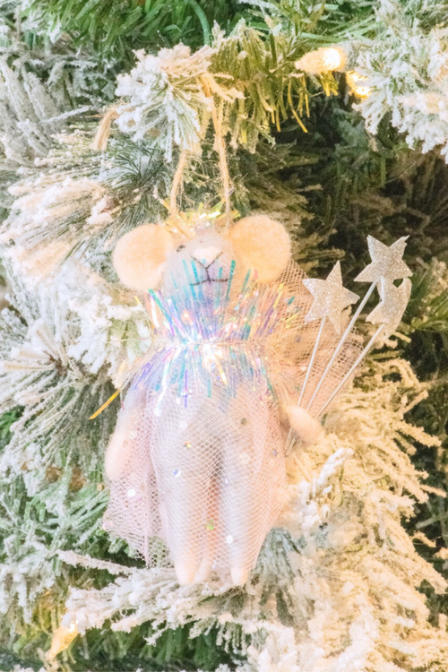 Three silver wand Fairy Mice Felt Ornament