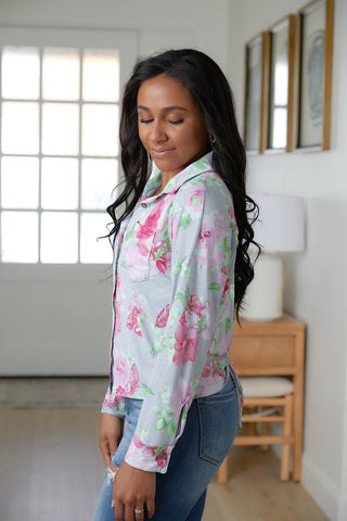 Open Back Floral Top