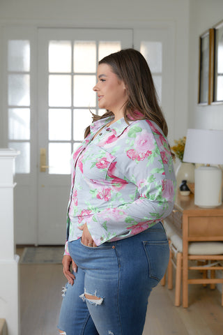 Open Back Floral Top