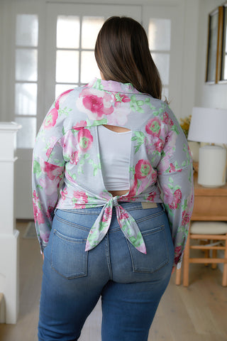 Open Back Floral Top