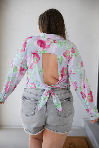 Open Back Floral Top