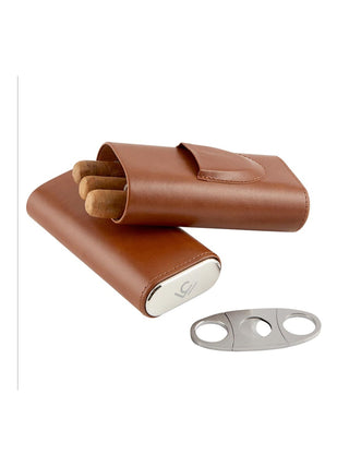 3 Finger Leather Cigar Case