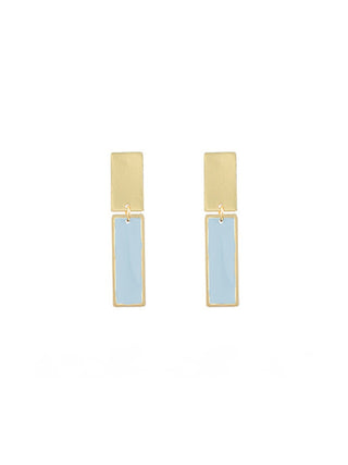 Double Bar Drop Earrings Blue