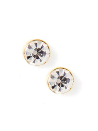 Gold CZ Flatback Stud Earrings