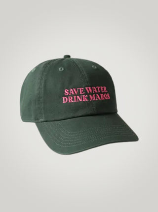 "Save Water Drink Margs" Embroidered Hat Green