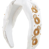Bride Beaded Headband White