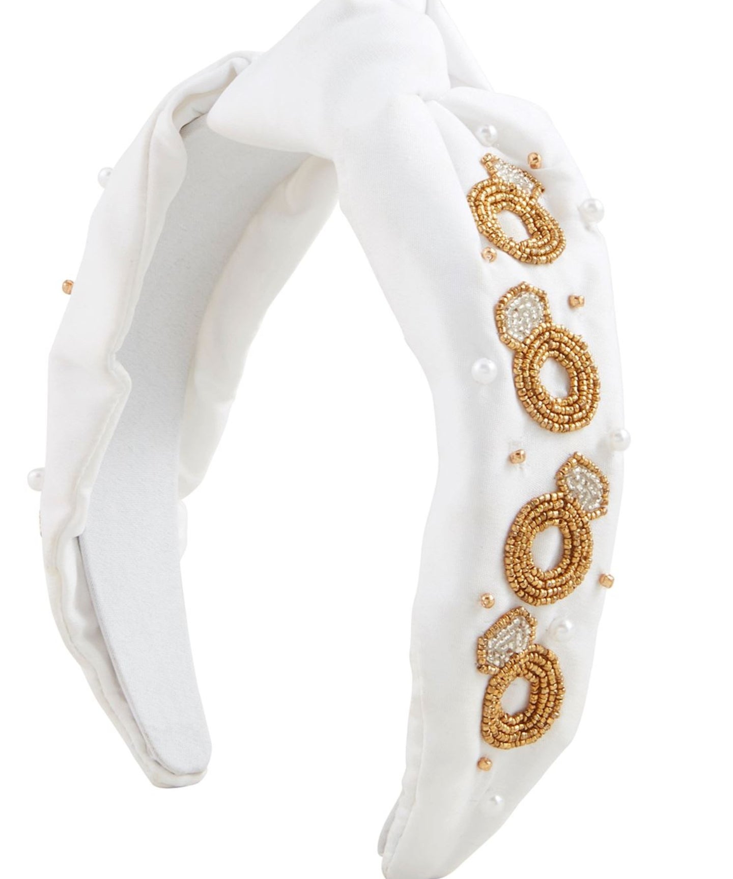 Bride Beaded Headband White