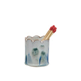 Stoneware Matchstick Holder Gold Lining