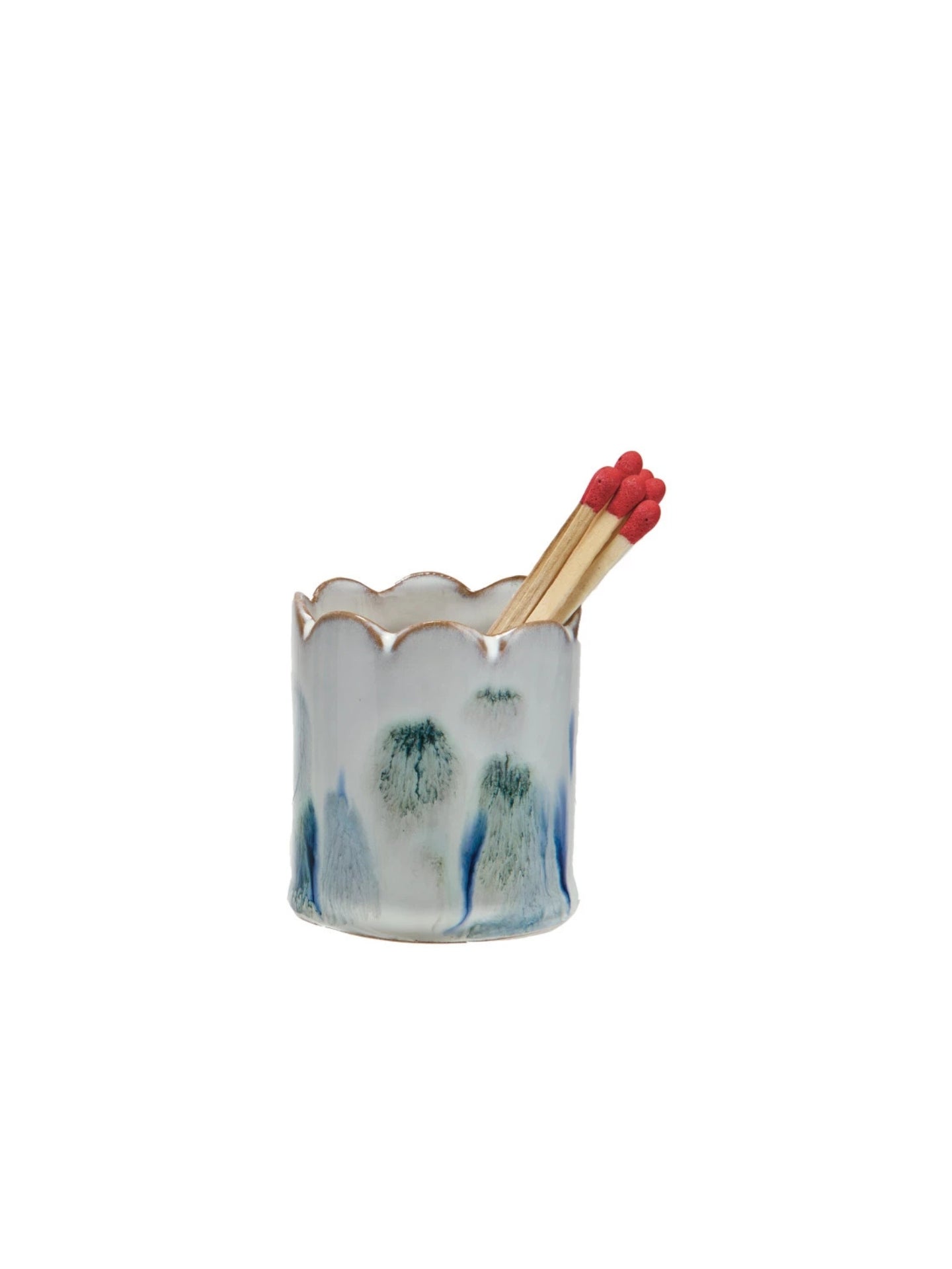 Stoneware Matchstick Holder Gold Lining