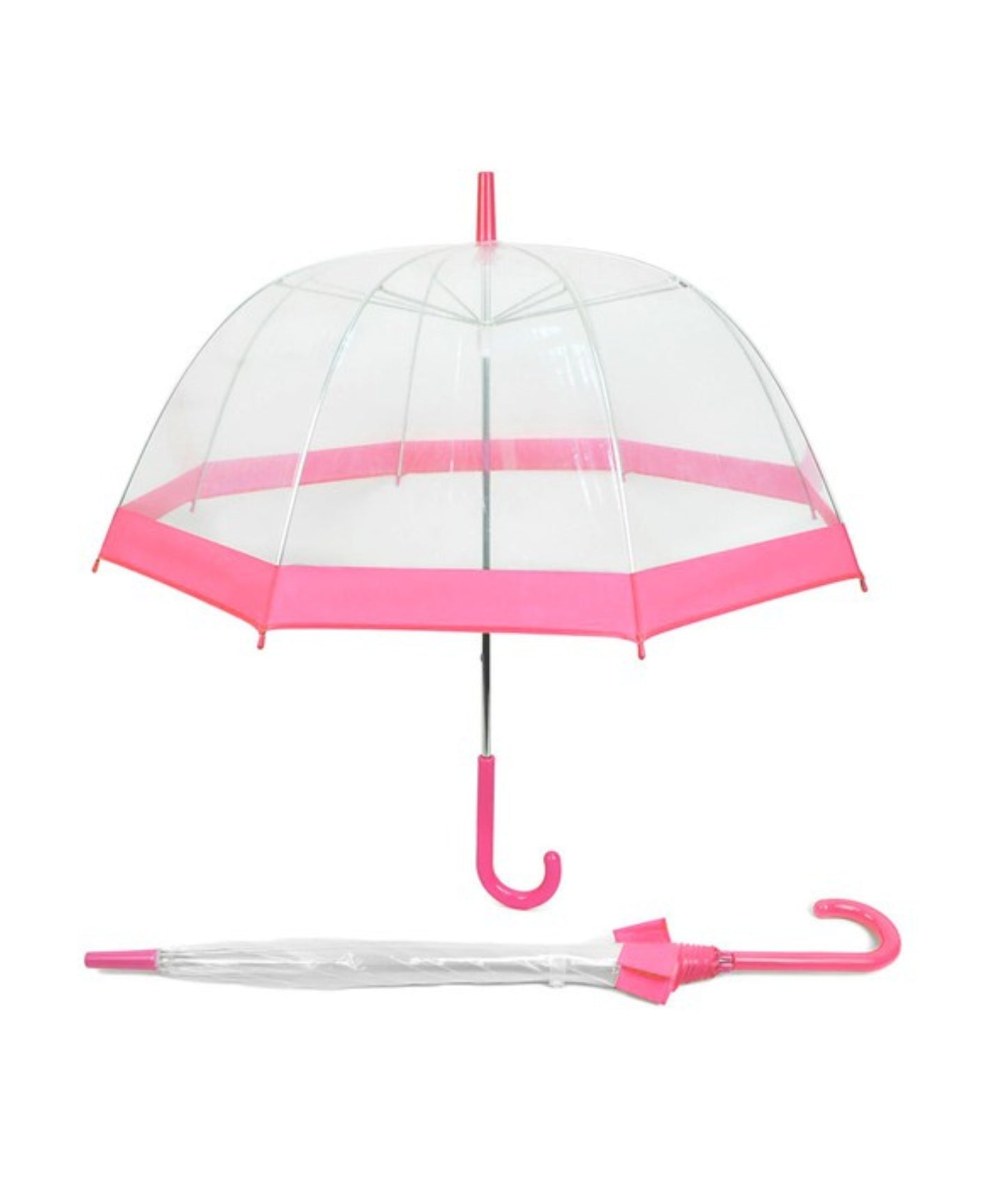 Clear Umbrella W/ Color Border Pink
