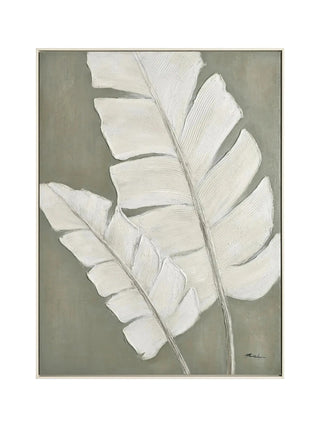 Olive and White Palm Two Leaf