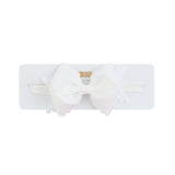 Scallop Bow Headband White