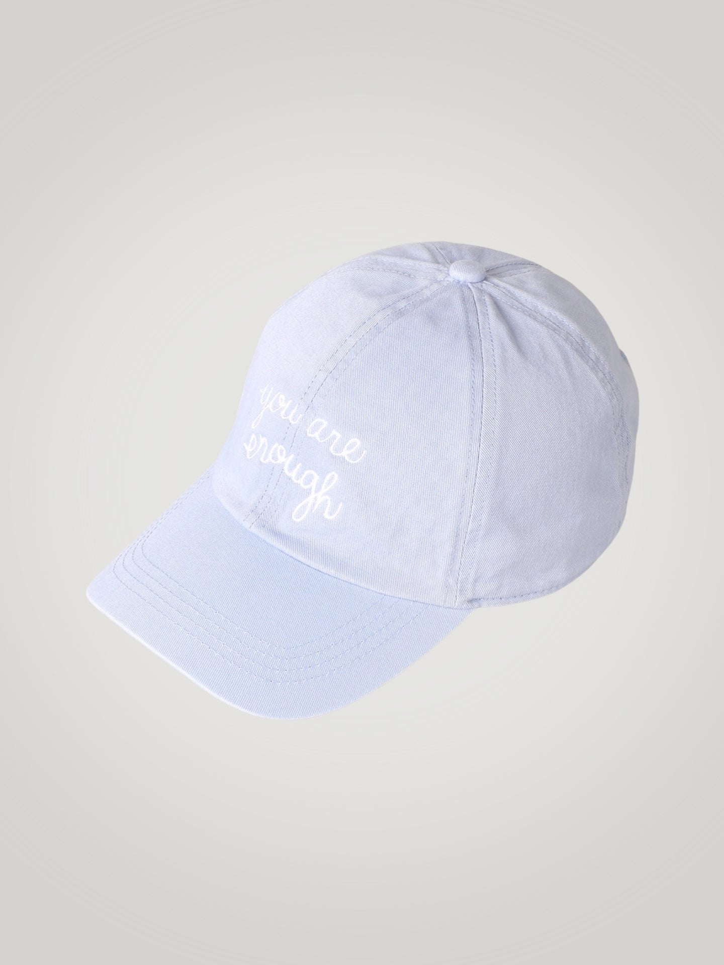 "you are enough" Embroidered Baseball Hat Light Blue