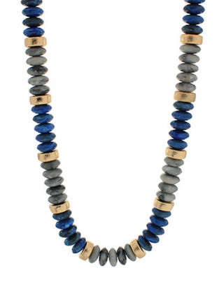 Multi-Color Beaded Necklace Gray