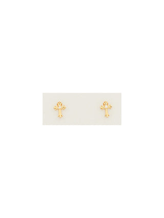 Mini Gold Stud Earrings Cross