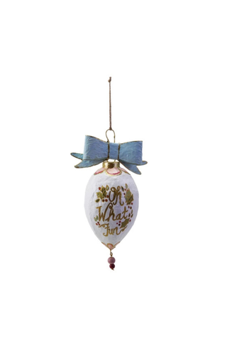 Paper Mache Ornament with Bow