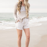 Beach V-Neck Sweater Beige
